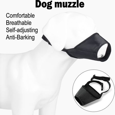 Muselière pour chien, couvre-bouche Anti-morsure, étanche, anti-aboiement, respirant, réglable pour petits, moyens et grands chiens, noir (1/5)