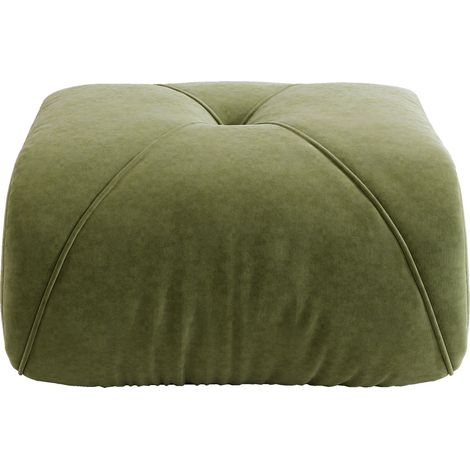 Puf reposapiés de chenilla verde 78 x 76 x 45 cm MODENUIT (1/5)