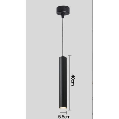 Lámpara colgante LED nórdica de tubo largo, lámpara colgante minimalista y creativa, lámpara de techo moderna, decoración artística para comedor, cocina o isla (negra). (1/5)