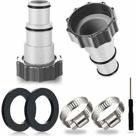 2PCS Adaptateur Tuyau Piscine, Adaptateur Piscine, Adaptateur pour Piscine Intex, Adaptateur Tuyau Piscine, Adaptateur Tuyau pour Pompe, Raccord pour Tuyau Piscine 32 et 38 mm (1/4)