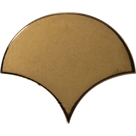 Carrelage mural faïence effet graphique SCALE FAN écaille 12x10.6cm Ecaille 12x10.6cm Doré - Brillant - boîte de 0.37 m2 815c39 - - boîte de 0.37