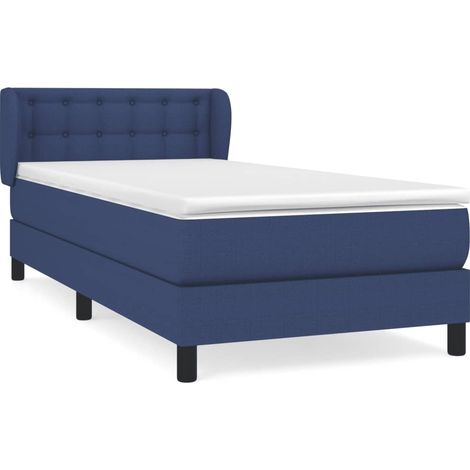 Maison Exclusive - Boxspringbett mit Matratze Blau 90x190 cm Stof (1/5)
