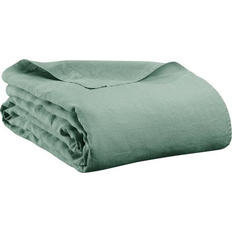 Drap Plat Vert Sauge 240 x 300 cm - Linge de Lit pour la Chambre à Coucher - PANGIVO (1/3)