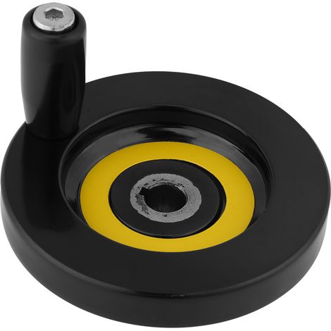 1 poignée révolver noire pour tour-fraiseuse, volant à ondulation arrière avec manivelle rotative (10x80mm) (1/5)