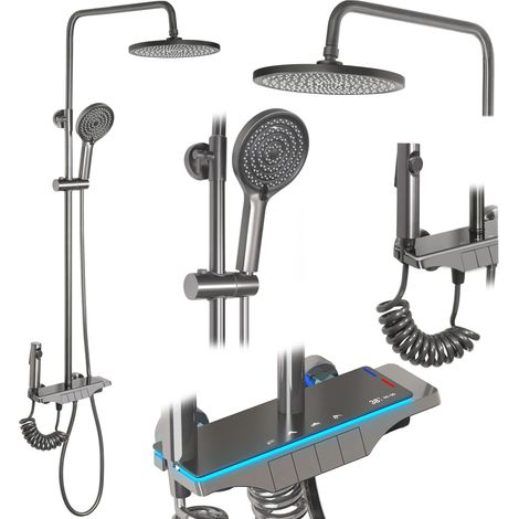 Shower set with thermostatic mixer REA Savio Titanium