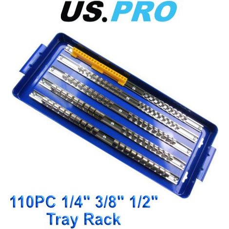 US PRO 110pc 1/4" 3/8" 1/2"  Socket Storage Tray Rack 1494 (1/3)