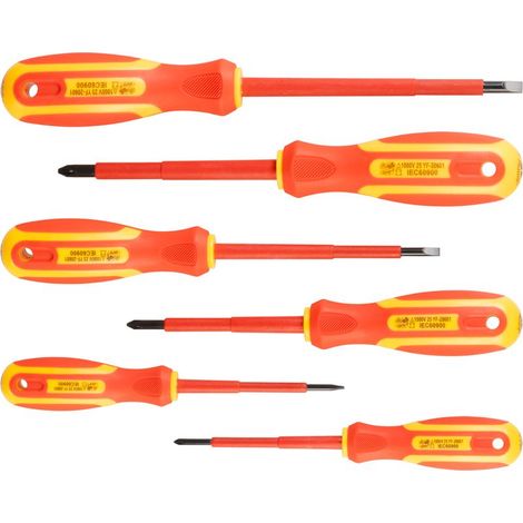 Schraubendrehersatz Strend Pro SD0118, VDE 6-teilig, Schlitz + Phillips, Elektriker, 1000V (1/3)