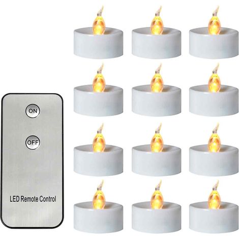Bougie Chauffe-Plat LED - Effet Vacillant Sans Flamme - Pour Décoration Mariage Fête Noël - Lot De 12 (1/5)
