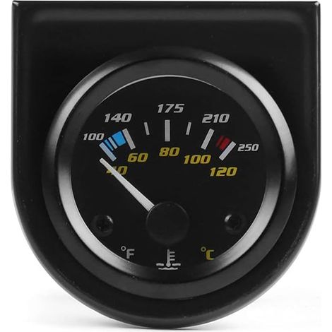 2" 52mm Wassertemperaturanzeige 40-120 Celsius / 100-250 Fahrenheit Zeiger Automatische Wassertemperatur-Temperaturanzeige Weißes LED-Automessgerät mit Sensor 1/8NPT