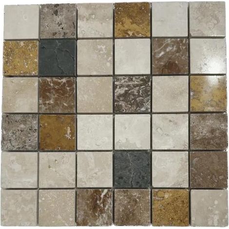 Mosaico - ALBEDO PIERRE - Travertino - 30,5x30,5 cm - Cinque colori - Interno ed Esterno