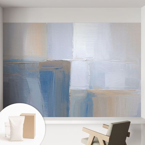 Papier peint intissé mural pour salon chambre à coucher tendance et originale - Colle incluse gratuite Abstraction harmonieuse 152x104 cm (1/5)