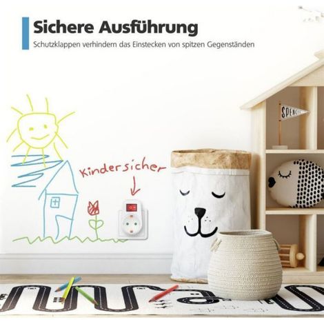 Adaptateur Prise Schuko - Avec Interrupteur Et Sécurité Enfant - 250 V 16 A 3680 W - Pour Maison Et Bureau - Lot De 3 (1/4)