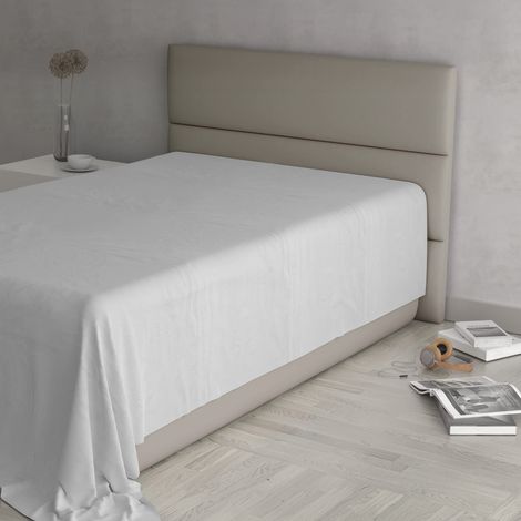 MAX COLOR Lenzuolo sopra, 100% Cotone, Tinta unita, Grigio Chiaro, Piazza e mezza 180x300cm (1/4)