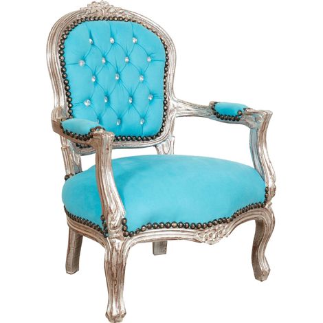 Fauteuil lit baroque 73x50x51 cm Chaise Louis XVI style français Fauteuil de chambre tapissé Fauteuil avec accoudoirs rembourré (1/5)