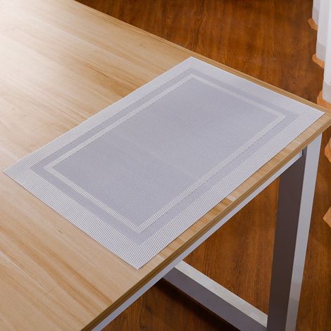 Placemat - Vinyle Tissé 70% Chlorure 30% Polyester - Résistant aux Taches et aux Rayures - Pour Table à Manger Cuisine Intérieur Extérieur - Lot de 4 (1/5)