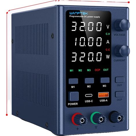 Alimentation électrique DC, sortie 30V 10A, ports USB doubles (1/2)