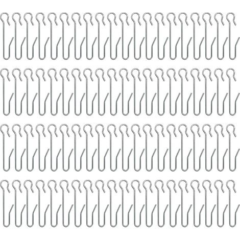 80 Pieces Metal Curtain Hooks, Curtain Hooks, Curtain Clip Hooks, for Window Curtain, Shower Curtain (47 10mm) (1/5)