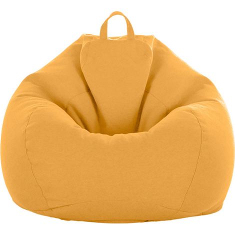 Sac de canapé Lazy Housse de Canapé Inclinable Tissu Housses de Fauteuil Housse de Chaises sans Remplissage Siège Pouf Feuilletée Tatami Salon Meubles (Jaune, 75 x 95cm) (1/5)
