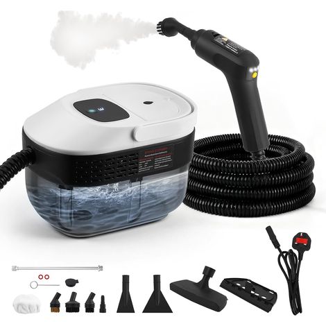 Dampfreiniger, 2500W Dampfgarer zum Reinigen, Dampfreiniger Handgerät für Zuhause, Auto-Detailing-Dampfreiniger mit Controller, Tragbare Steam Cleaner für Fenster, Küche (White) (1/5)