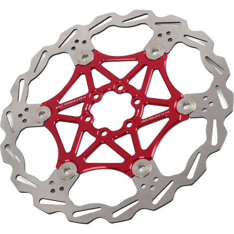Plaquettes de frein à disque flottant pour VTT, accessoire vélo rouge 203mm (1/5)
