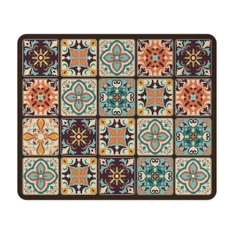 1 Tapis de protection, motif géométrique, tissu technique, absorbant, antidérapant, pour lave-linge et sèche-linge (1/5)