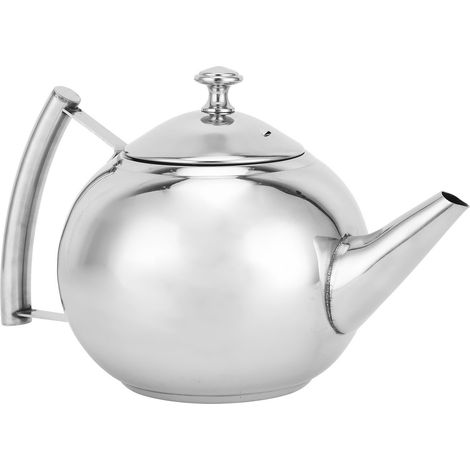 Edelstahl-Teekanne, ungiftiger Teekessel mit Filter für die Zubereitung von losem Tee und Teebeuteln (1 l) (1/5)
