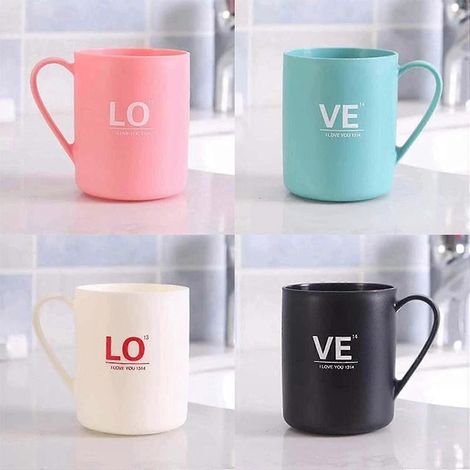 Lot de 2 tasses créatives pour couple, idéales pour la maison, le jardin ou la chambre d'étudiant. Accessoires de cuisine, articles du quotidien, etc. (lot de 4) - (1/5)