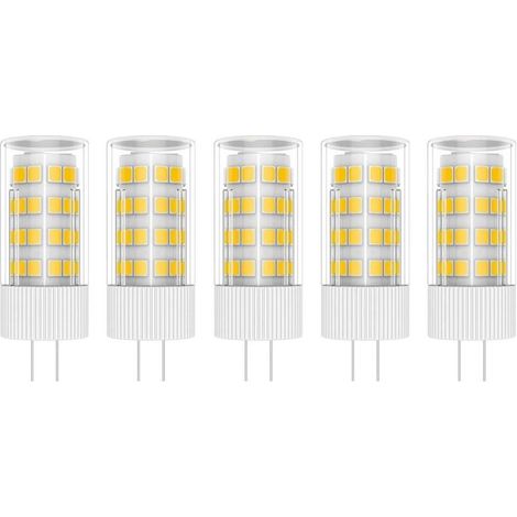 5 lampade LED G4 da 5W, 51 LED SMD 2835, luce bianca calda 3000K, 500LM, equivalenti a lampade alogene da 50W, alimentazione AC/DC 12V [Classe energetica A+].