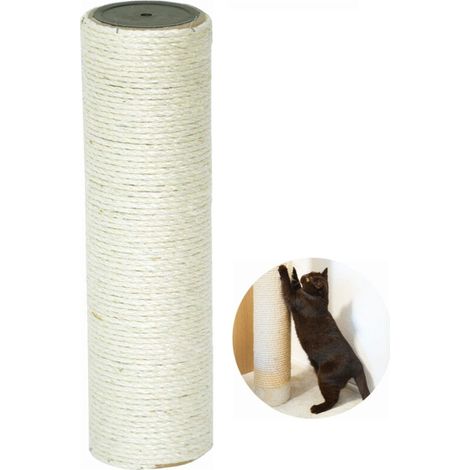 Poste de repuesto para rascador de gatos de sisal natural de 40 cm – Base de felpa suave, fácil instalación.