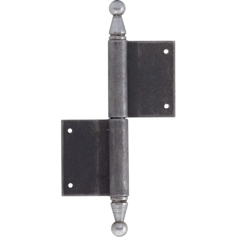 Türband mit Zierkopf - Aufschraubband klassisch, mit Zierkopf, links, 140x210mm, Stahl blank