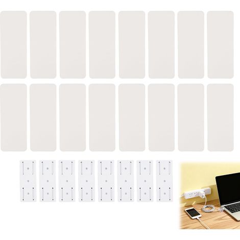 8 Pièces de Support de Douille Auto-Adhésif sans Poinçon, Support Mural Multiprise, Multiprise Fixation Murale, Fixation Murale pour Multiprises et Accessoires, pour Organiser Votre Bureau, Cuisine (1/5)