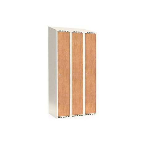 Taquilla para ropa Fydor HPL 3 secciones blanco/roble A (1/3)