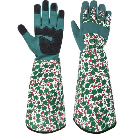 Long Gardening Gloves Women Garden Work Gloves Thornproof Lightweight Breathable Outdoor Gardening Gloves (M, Green) (1/5)
