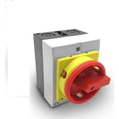 4-poliger, 16-A-Drehtrennschalter mit Verriegelung – Schutzart IP65 für industrielle Elektroinstallationen – Wechselspannung 230/400 V – Polycarbonat (1/5)