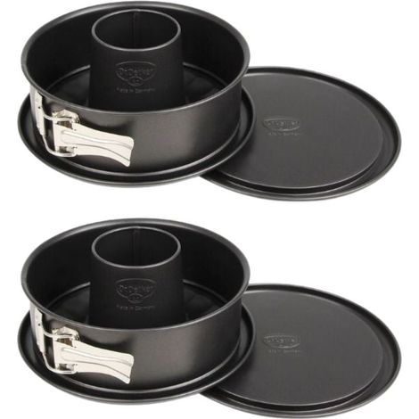 Ensemble de 2 Moules à manqué et à savarin à charnière acier 18 cm Dr. Oetker Tradition (1/4)
