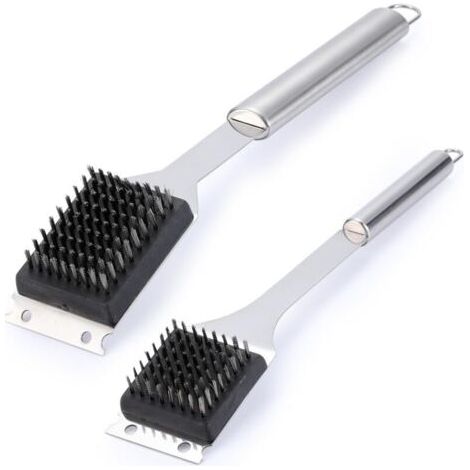 Lot de 2 brosses et grattoirs pour barbecue, 41,9 x 35,6 cm, en fil métallique, pour barbecue extérieur, brosse de nettoyage en acier inoxydable 304, accessoires pour barbecue (1/4)