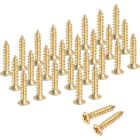 Lot De 58 Vis À Bois En Laiton M2 x 10mm Ton Or (1/5)