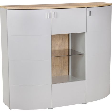 Aparador Tenelmo 108 , 119x135cm, Número de puertas: 044cm, Aglomerado laminado, Vidrio, MDF, LED (1/5)