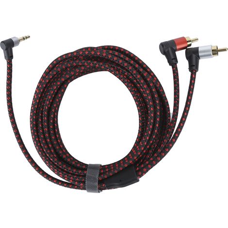 Câble audio 3.5mm mâle vers 2 RCA mâle 90°, ABS stéréo pour enceintes DVD, 5 mètres (1/5)