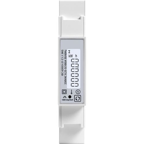 Compteur Electrique Monophasé 100A RS485 Modbus RTU 230V Compteur d'énergie AC sur Rail DIN écran LCD 1000 imp/kWh Mesurer Tension, Courant, Puissance et Facteur de Puissance (1/5)