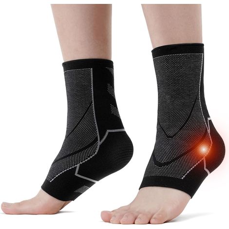 Tobillera deportiva, 1 par, soporte para el tobillo, soporte para el tendón de Aquiles y la fascitis plantar, alivio del dolor, ideal para esguinces de tobillo (L) (1/5)