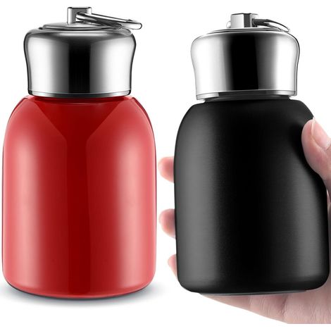 Dos botellas de agua delgadas de acero inoxidable con aislamiento térmico de 300 ml.
