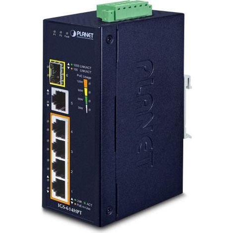 Planet IP40 Industrie 4P 10/100/1000, IGS-614HPT