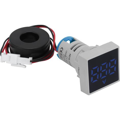 Compteur numérique digital AC 220V, panneau mat bleu, ampèremètre avec voyant lumineux indicateur de signal, modèle AD16‑22FSA (1/5)