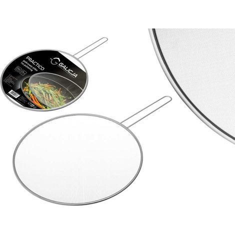 Tapa de malla de acero inoxidable Practico de 29 cm, colador para sartén, cubierta (1/4)