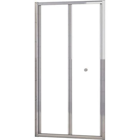 Falttür 70x185cm Nischentür 5mm ESG Klarglas ,Links/rechts montierbar,Komplett Chrom-Optik Faltbar Dusche Faltduschtür Duschabtrennung Duschwand (1/5)