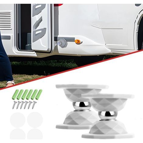 Juego de 2 topes magnéticos para puertas de autocaravanas, para mantener la puerta abierta, topes para puertas de autocaravanas, remolques de viaje, furgonetas camper (blanco) (1/4)