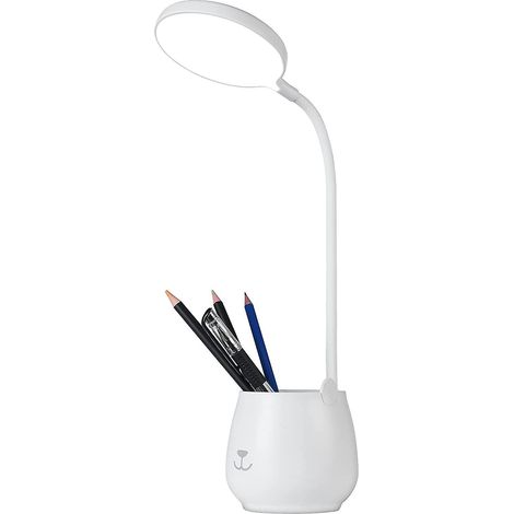 HOXILEELEO - Promotion hivernale, lampe de bureau avec porte-stylo intégré, lampe de bureau LED tactile à intensité variable avec 3 modes d'éclairage et 24 LED, lampe de chevet enfant avec protection (1/5)