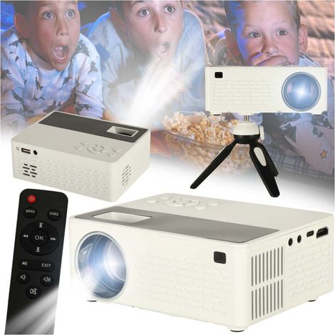 Projecteur portable LED TFT LCD 16:9 1920x1080 USB 20W portable blanc