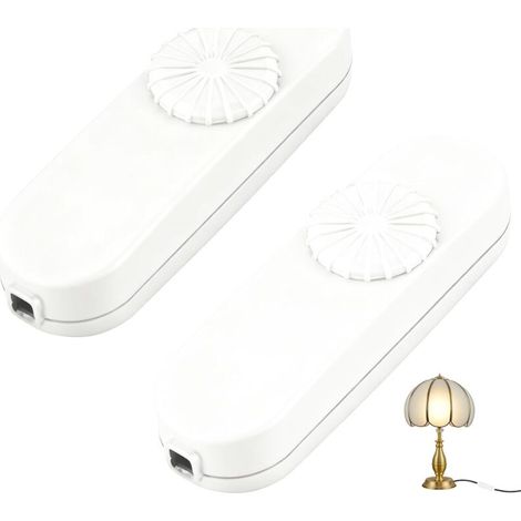 Pack of 2 LED dimmers 3-100W, 220-240V for LED lamps, dimming from 0% to 100% for dimmable incandescent bulbs, table lamps and floor lamps (white) (1/5)